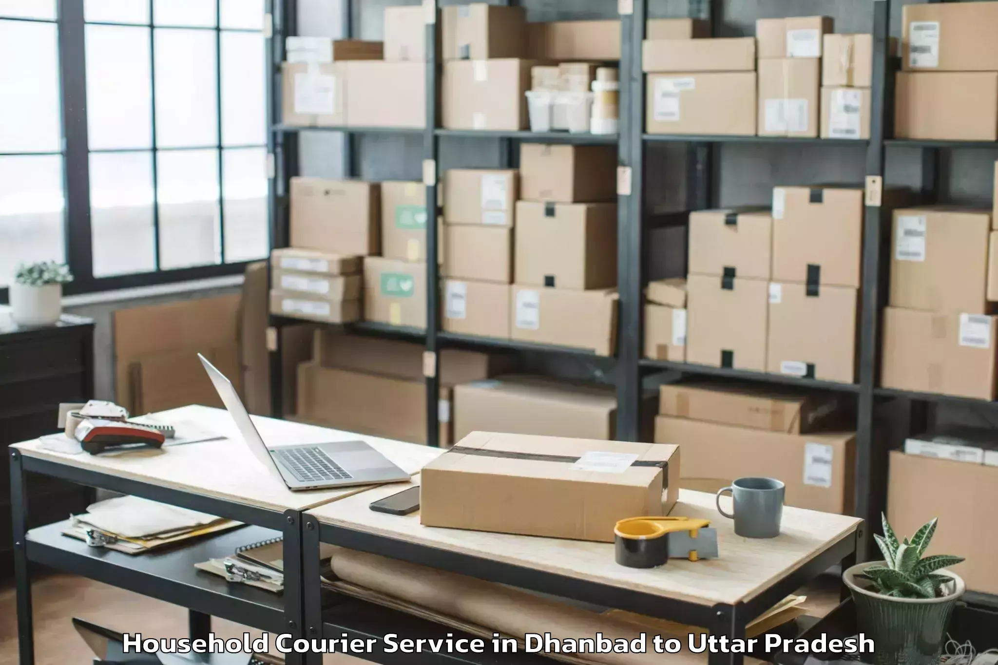 Hassle-Free Dhanbad to Lalganj Ajhara Household Courier